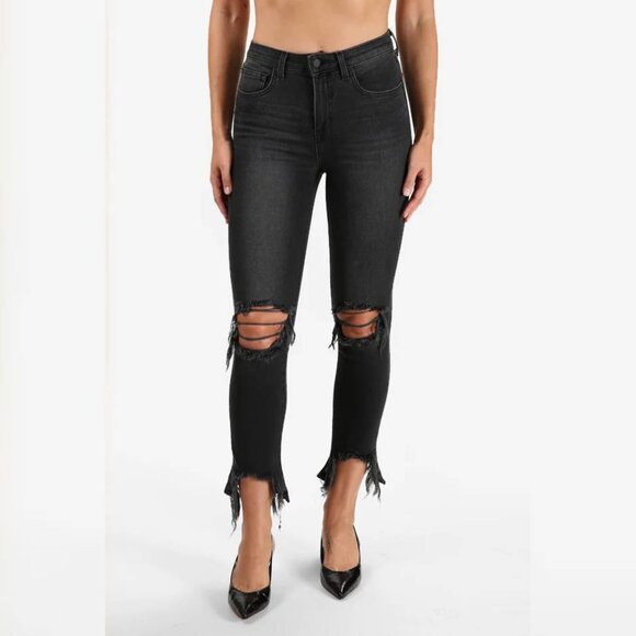 L'AGENCE High Line Nighttime Destruct High Rise Skinny Jeans - Picture 1 of 9